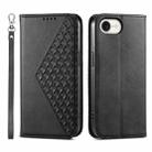 For iPhone SE 2024 Cubic Grid Calf Texture Magnetic Leather Phone Case(Black) - 1