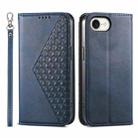 For iPhone SE 2024 Cubic Grid Calf Texture Magnetic Leather Phone Case(Blue) - 1