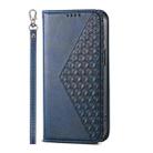 For iPhone SE 2024 Cubic Grid Calf Texture Magnetic Leather Phone Case(Blue) - 2