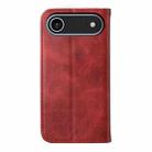 For iPhone 17 Air Cubic Grid Calf Texture Magnetic Leather Phone Case(Red) - 3