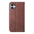 For iPhone 17 Cubic Grid Calf Texture Magnetic Leather Phone Case(Brown) - 3