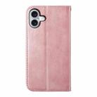 For iPhone 17 Cubic Grid Calf Texture Magnetic Leather Phone Case(Rose Gold) - 3