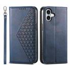 For iPhone 17 Cubic Grid Calf Texture Magnetic Leather Phone Case(Blue) - 1