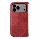 For iPhone 17 Pro Max Cubic Grid Calf Texture Magnetic Leather Phone Case(Red) - 3