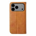 For iPhone 17 Pro Max Cubic Grid Calf Texture Magnetic Leather Phone Case(Brown) - 3