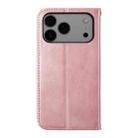 For iPhone 17 Pro Max Cubic Grid Calf Texture Magnetic Leather Phone Case(Rose Gold) - 3