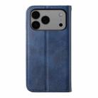 For iPhone 17 Pro Max Cubic Grid Calf Texture Magnetic Leather Phone Case(Blue) - 3