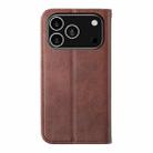 For iPhone 17 Pro Cubic Grid Calf Texture Magnetic Leather Phone Case(Brown) - 3