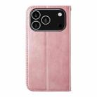 For iPhone 17 Pro Cubic Grid Calf Texture Magnetic Leather Phone Case(Rose Gold) - 3