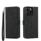 For iPhone 15 Pro Max Dierfeng Dream Line TPU + PU Leather Phone Case(Black) - 1