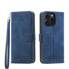 For iPhone 15 Pro Max Dierfeng Dream Line TPU + PU Leather Phone Case(Blue) - 1