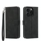 For iPhone 15 Pro Dierfeng Dream Line TPU + PU Leather Phone Case(Black) - 1