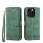 For iPhone 15 Pro Dierfeng Dream Line TPU + PU Leather Phone Case(Green) - 1