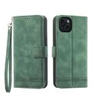 For iPhone 15 Plus Dierfeng Dream Line TPU + PU Leather Phone Case(Green) - 1