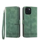 For iPhone 15 Dierfeng Dream Line TPU + PU Leather Phone Case(Green) - 1