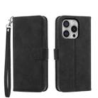 For iPhone 16 Pro Dierfeng Dream Line TPU + PU Leather Phone Case(Black) - 1