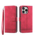 For iPhone 16 Pro Dierfeng Dream Line TPU + PU Leather Phone Case(Red) - 1