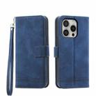 For iPhone 16 Pro Dierfeng Dream Line TPU + PU Leather Phone Case(Blue) - 1