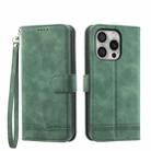 For iPhone 16 Pro Dierfeng Dream Line TPU + PU Leather Phone Case(Green) - 1