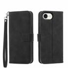 For iPhone SE 2024 Dierfeng Dream Line TPU + PU Leather Phone Case(Black) - 1