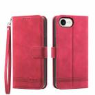 For iPhone SE 2024 Dierfeng Dream Line TPU + PU Leather Phone Case(Red) - 1