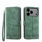 For iPhone 17 Pro Max Dierfeng Dream Line TPU Hybrid PU Leather Phone Case(Green) - 1