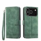 For iPhone 17 Pro Dierfeng Dream Line TPU Hybrid PU Leather Phone Case(Green) - 1