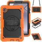 For Samsung Galaxy Tab A9 Silicone + PC Tablet Case with Shoulder Strap(Orange) - 1