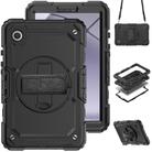 For Samsung Galaxy Tab A9 Silicone + PC Tablet Case with Shoulder Strap(Black) - 1