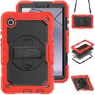 For Samsung Galaxy Tab A9 Silicone + PC Tablet Case with Shoulder Strap(Red) - 1