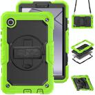 For Samsung Galaxy Tab A9 Silicone + PC Tablet Case with Shoulder Strap(Yellow Green+Black) - 1