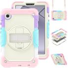 For Samsung Galaxy Tab A9 Silicone + PC Tablet Case with Shoulder Strap(Camouflage Pink) - 1