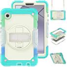 For Samsung Galaxy Tab A9 Silicone + PC Tablet Case with Shoulder Strap(Camouflage Light Blue) - 1