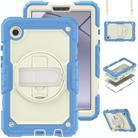 For Samsung Galaxy Tab A9 Silicone + PC Tablet Case with Shoulder Strap(Cyan Blue) - 1