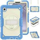 For Samsung Galaxy Tab A9 Silicone + PC Tablet Case with Shoulder Strap(Cyan Blue) - 1