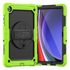 For Samsung Galaxy Tab A9+ Silicone + PC Tablet Case with Shoulder Strap(Yellow Green+Black) - 1