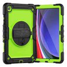 For Samsung Galaxy Tab A9+ Silicone + PC Tablet Case with Shoulder Strap(Black+Yellow Green) - 1