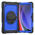 For Samsung Galaxy Tab A9+ Silicone + PC Tablet Case with Shoulder Strap(Black+Dark Blue) - 1