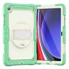 For Samsung Galaxy Tab A9+ Silicone + PC Tablet Case with Shoulder Strap(Light Green) - 1