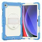 For Samsung Galaxy Tab A9+ Silicone + PC Tablet Case with Shoulder Strap(Cyan Blue) - 1