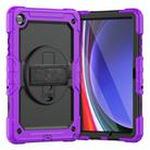 For Samsung Galaxy Tab A9+ Silicone + PC Tablet Case with Shoulder Strap(Purple) - 1