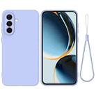 For Samsung Galaxy A36 Pure Color Liquid Silicone Shockproof Full Coverage Phone Case(Purple) - 1