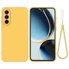 For Samsung Galaxy A17 4G Solid Color Liquid Silicone Dropproof Full Coverage Phone Case(Yellow) - 1