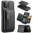For iPhone 11 Pro Max DG.MING M5 Series Zip RFID Multi Card Detachable Leather Phone Case(Black) - 1