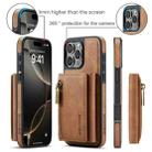 For iPhone 16 Pro Max DG.MING M5 Series Zip RFID Multi Card Detachable Leather Phone Case(Brown) - 2