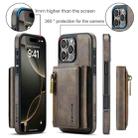 For iPhone 16 Pro Max DG.MING M5 Series Zip RFID Multi Card Detachable Leather Phone Case(Coffee) - 2