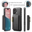 For iPhone 16 Plus DG.MING M5 Series Zip RFID Multi Card Detachable Leather Phone Case(Black) - 2