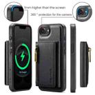 For iPhone 16e DG.MING M5 Series Zip RFID Multi Card Detachable Leather Phone Case(Black) - 2