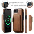 For iPhone 16e DG.MING M5 Series Zip RFID Multi Card Detachable Leather Phone Case(Brown) - 2