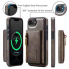 For iPhone 16e DG.MING M5 Series Zip RFID Multi Card Detachable Leather Phone Case(Coffee) - 2